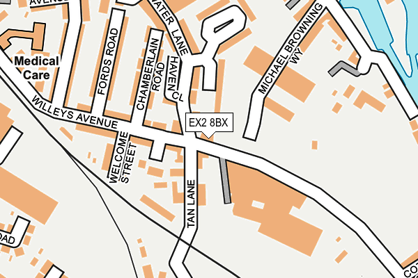 EX2 8BX map - OS OpenMap – Local (Ordnance Survey)