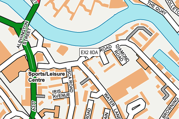 EX2 8DA map - OS OpenMap – Local (Ordnance Survey)