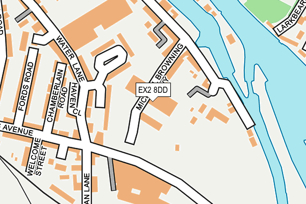 EX2 8DD map - OS OpenMap – Local (Ordnance Survey)