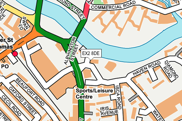 EX2 8DE map - OS OpenMap – Local (Ordnance Survey)