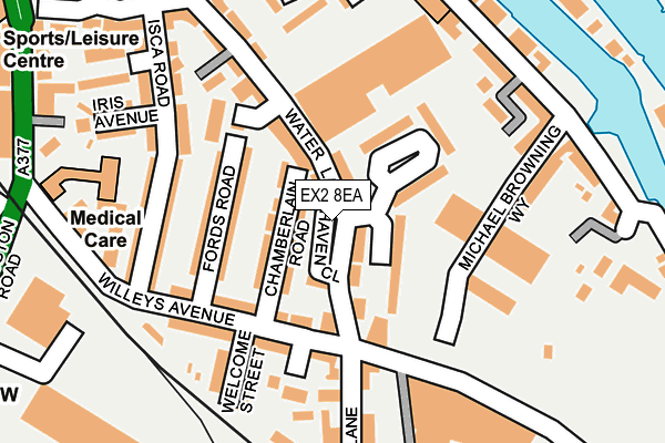 EX2 8EA map - OS OpenMap – Local (Ordnance Survey)