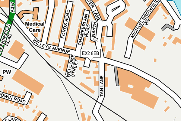 EX2 8EB map - OS OpenMap – Local (Ordnance Survey)