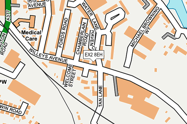 EX2 8EH map - OS OpenMap – Local (Ordnance Survey)