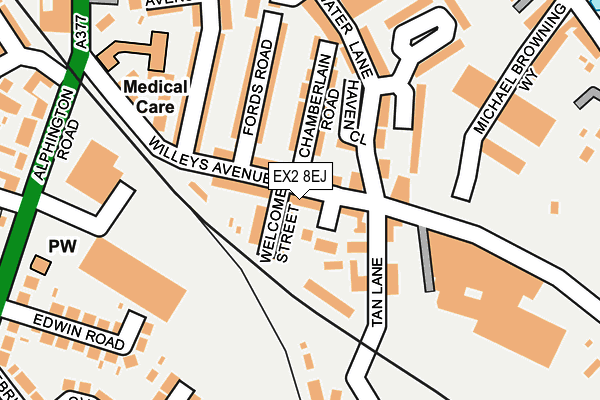 EX2 8EJ map - OS OpenMap – Local (Ordnance Survey)