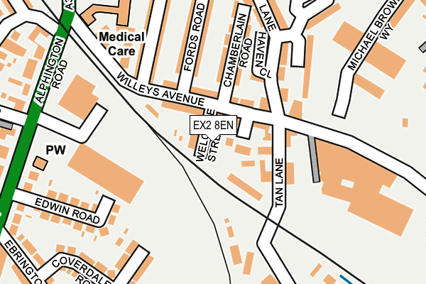 EX2 8EN map - OS OpenMap – Local (Ordnance Survey)