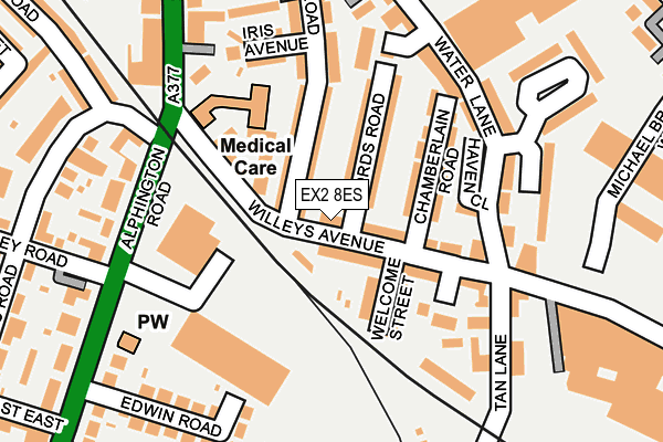 EX2 8ES map - OS OpenMap – Local (Ordnance Survey)
