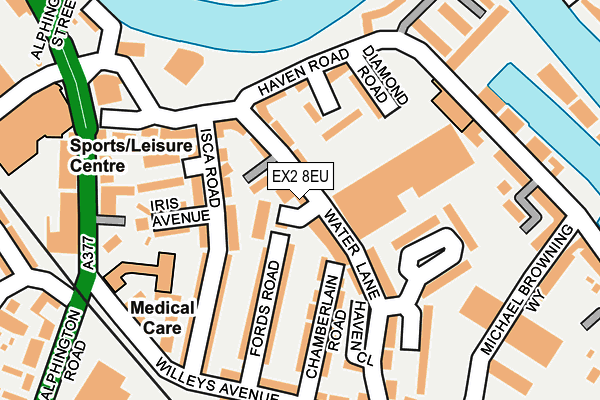EX2 8EU map - OS OpenMap – Local (Ordnance Survey)
