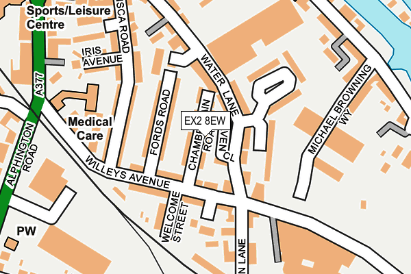 EX2 8EW map - OS OpenMap – Local (Ordnance Survey)