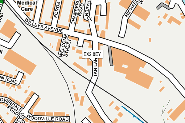 EX2 8EY map - OS OpenMap – Local (Ordnance Survey)