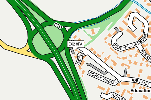 EX2 8FA map - OS OpenMap – Local (Ordnance Survey)