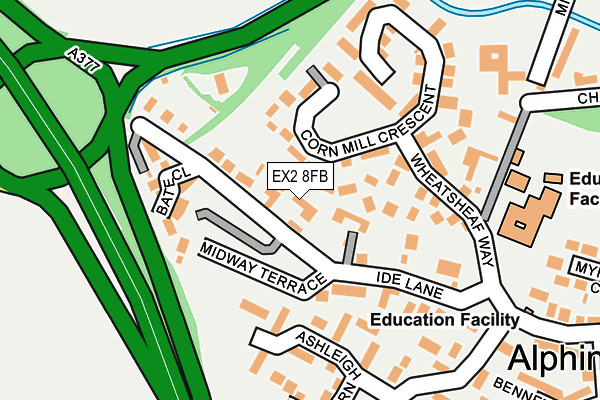 EX2 8FB map - OS OpenMap – Local (Ordnance Survey)