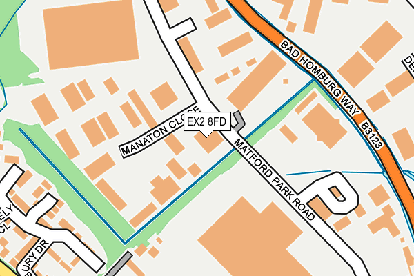 EX2 8FD map - OS OpenMap – Local (Ordnance Survey)