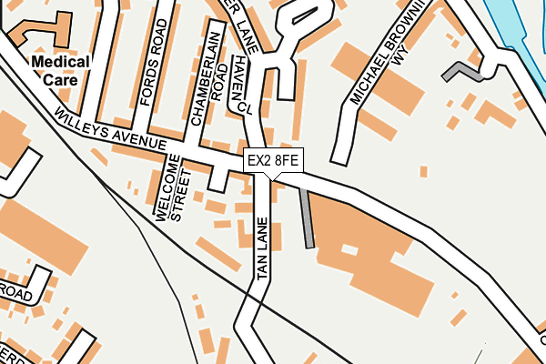 EX2 8FE map - OS OpenMap – Local (Ordnance Survey)
