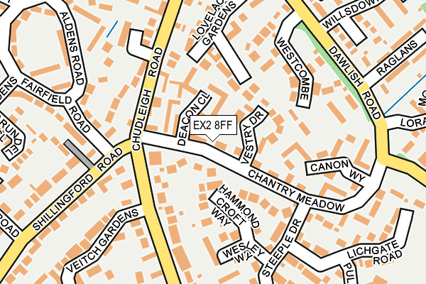 EX2 8FF map - OS OpenMap – Local (Ordnance Survey)