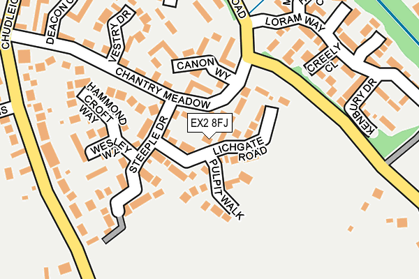 EX2 8FJ map - OS OpenMap – Local (Ordnance Survey)