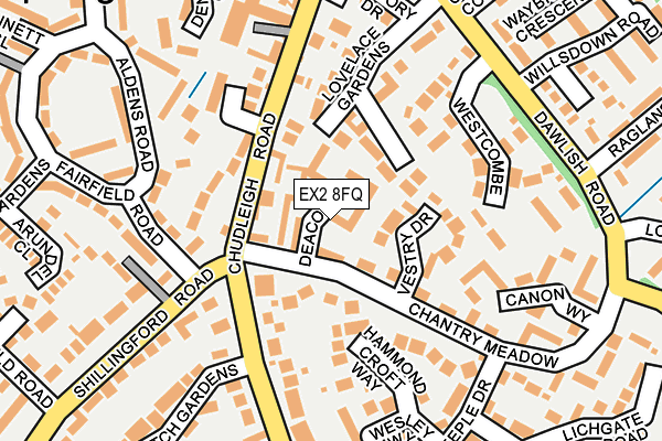 EX2 8FQ map - OS OpenMap – Local (Ordnance Survey)