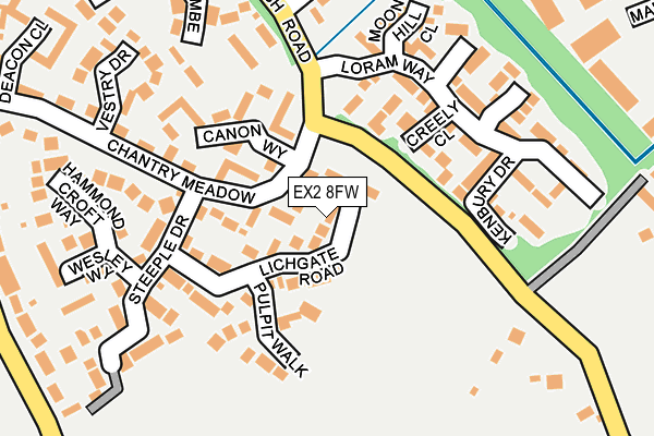 EX2 8FW map - OS OpenMap – Local (Ordnance Survey)