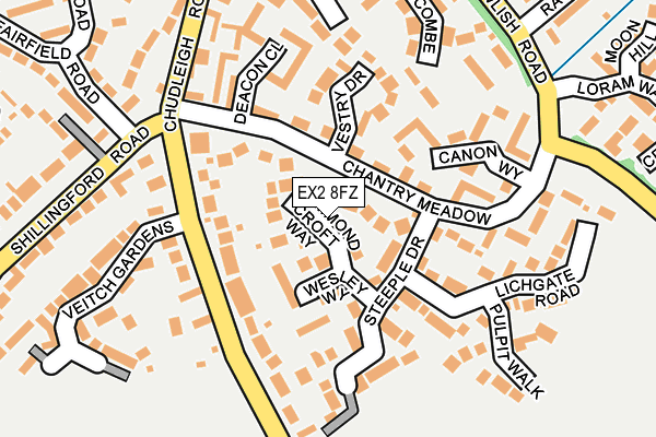 EX2 8FZ map - OS OpenMap – Local (Ordnance Survey)