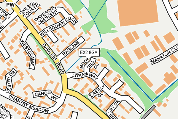 EX2 8GA map - OS OpenMap – Local (Ordnance Survey)