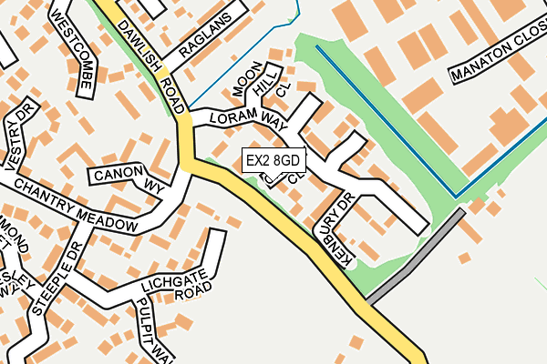 EX2 8GD map - OS OpenMap – Local (Ordnance Survey)