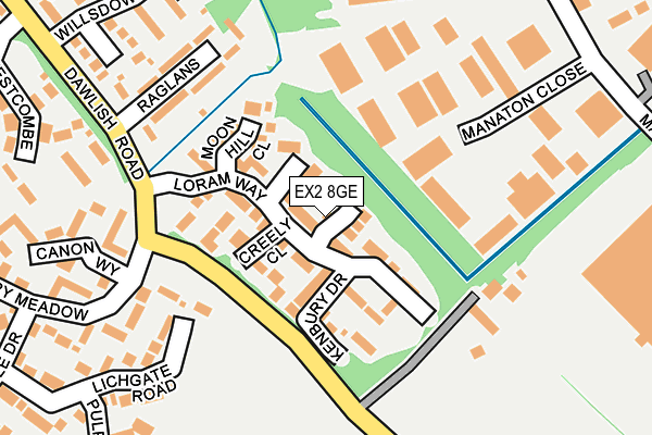 EX2 8GE map - OS OpenMap – Local (Ordnance Survey)