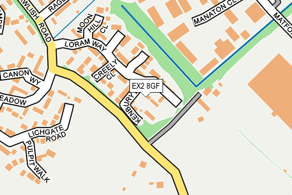EX2 8GF map - OS OpenMap – Local (Ordnance Survey)