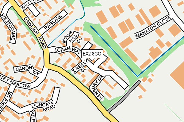 EX2 8GG map - OS OpenMap – Local (Ordnance Survey)