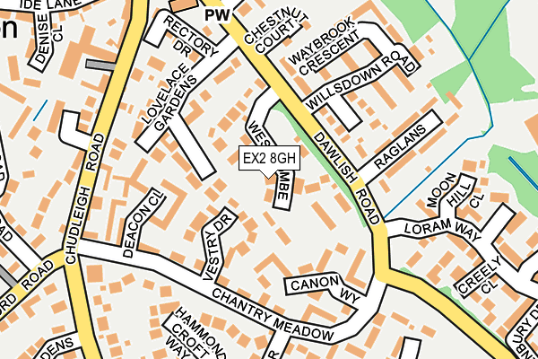 EX2 8GH map - OS OpenMap – Local (Ordnance Survey)