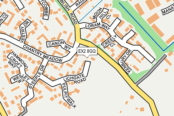 EX2 8GQ map - OS OpenMap – Local (Ordnance Survey)