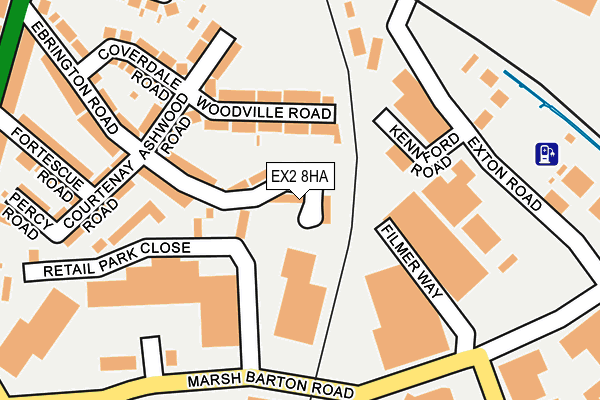 EX2 8HA map - OS OpenMap – Local (Ordnance Survey)