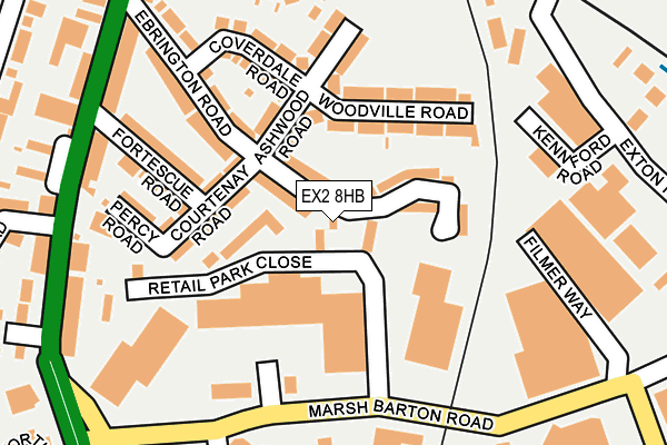 EX2 8HB map - OS OpenMap – Local (Ordnance Survey)