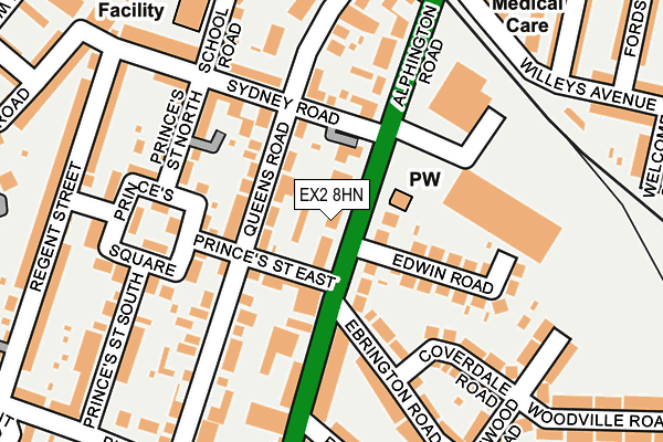 EX2 8HN map - OS OpenMap – Local (Ordnance Survey)