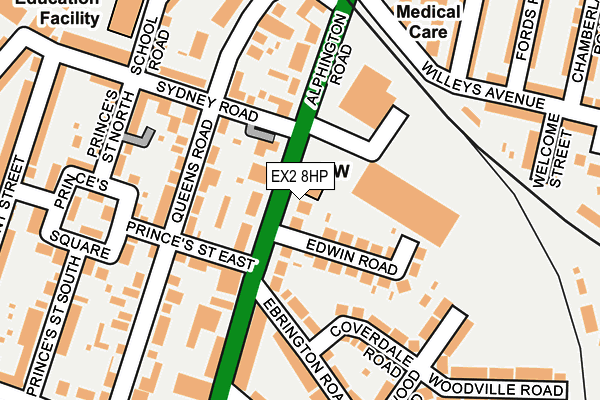 EX2 8HP map - OS OpenMap – Local (Ordnance Survey)