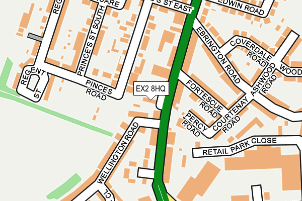 EX2 8HQ map - OS OpenMap – Local (Ordnance Survey)