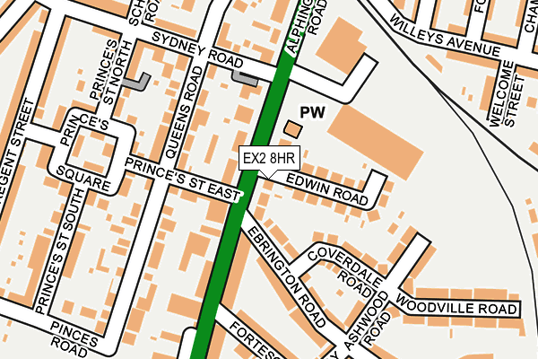 EX2 8HR map - OS OpenMap – Local (Ordnance Survey)