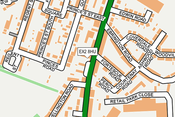 EX2 8HU map - OS OpenMap – Local (Ordnance Survey)