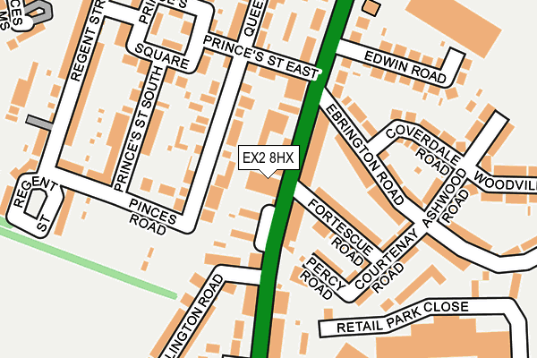 EX2 8HX map - OS OpenMap – Local (Ordnance Survey)