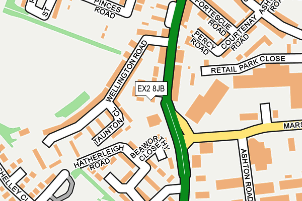 EX2 8JB map - OS OpenMap – Local (Ordnance Survey)