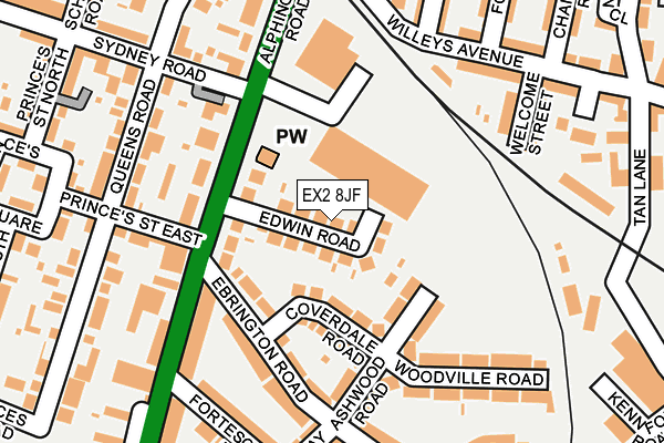 EX2 8JF map - OS OpenMap – Local (Ordnance Survey)