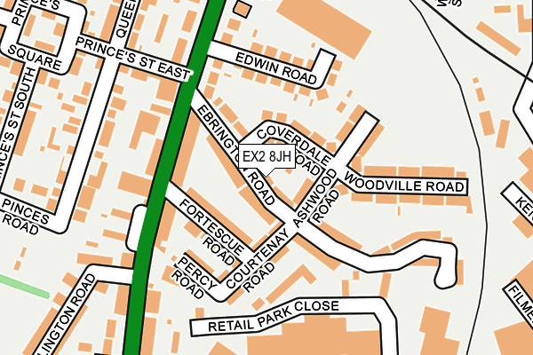 EX2 8JH map - OS OpenMap – Local (Ordnance Survey)