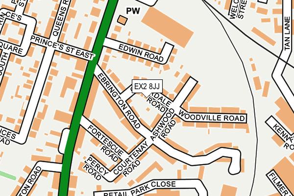 EX2 8JJ map - OS OpenMap – Local (Ordnance Survey)