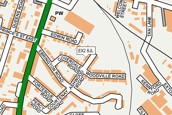 EX2 8JL map - OS OpenMap – Local (Ordnance Survey)