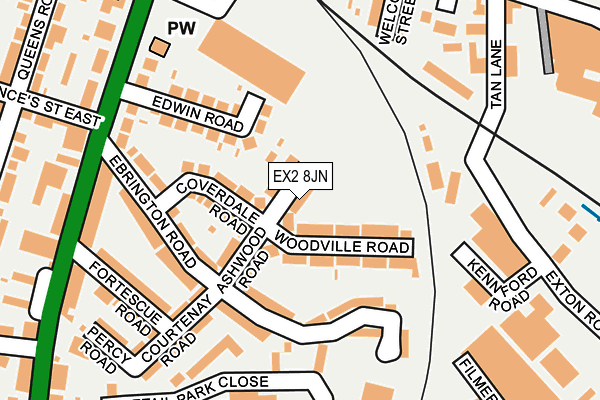 EX2 8JN map - OS OpenMap – Local (Ordnance Survey)