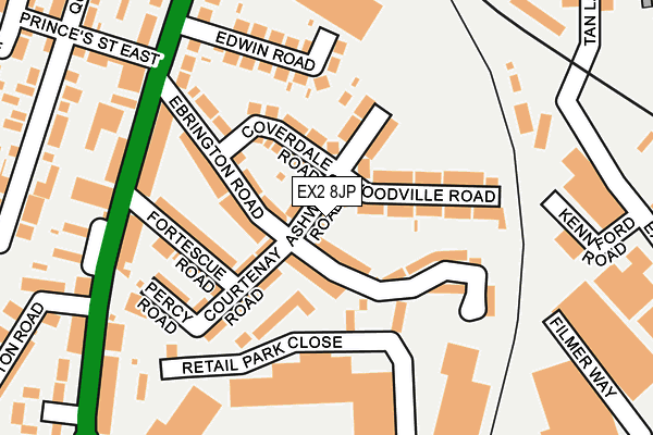 EX2 8JP map - OS OpenMap – Local (Ordnance Survey)