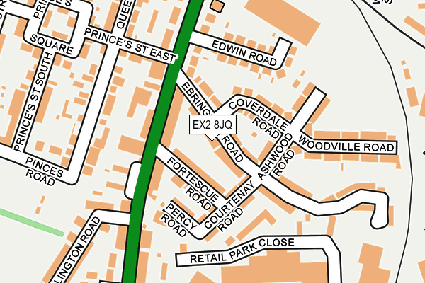 EX2 8JQ map - OS OpenMap – Local (Ordnance Survey)