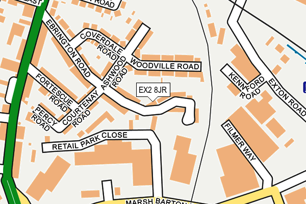 EX2 8JR map - OS OpenMap – Local (Ordnance Survey)