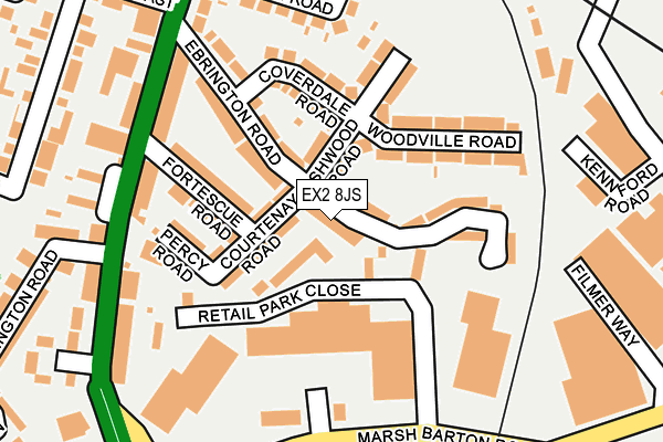 EX2 8JS map - OS OpenMap – Local (Ordnance Survey)