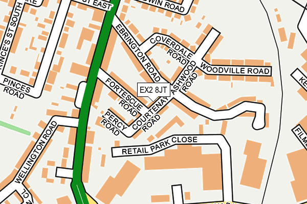 EX2 8JT map - OS OpenMap – Local (Ordnance Survey)