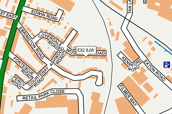 EX2 8JW map - OS OpenMap – Local (Ordnance Survey)