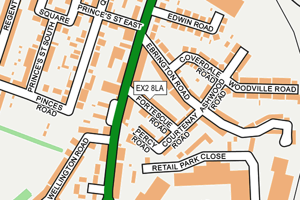 EX2 8LA map - OS OpenMap – Local (Ordnance Survey)